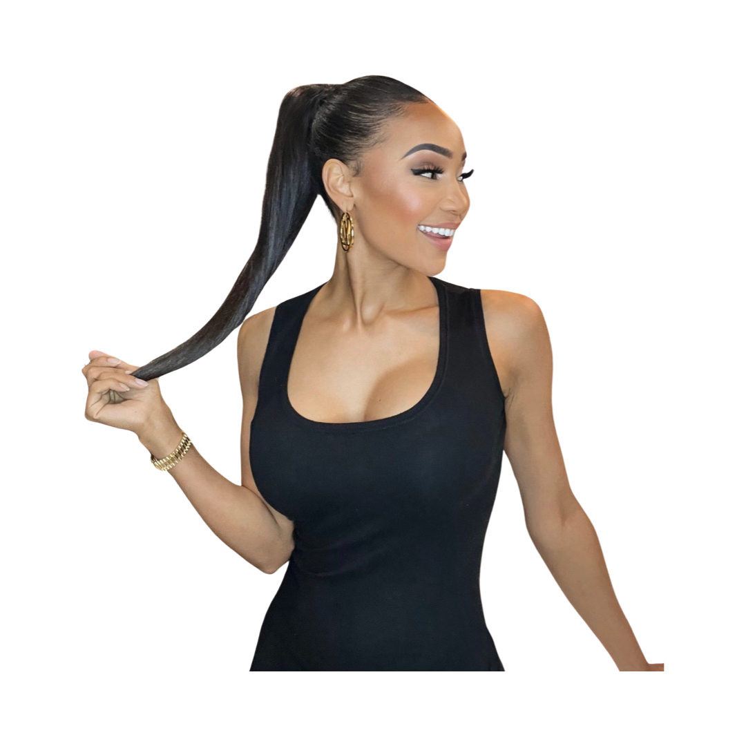 3 in 1 Style - GlamBasicz 100% real hair Clip In Extensions (ponytail, half up/half down or all down)